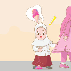 little girl drop ice cream