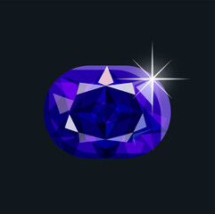 Fototapeta na wymiar Blue diamond cartoon vector illustration