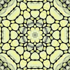 Abstract watercolor seamless pattern, cage, kaleidoscope