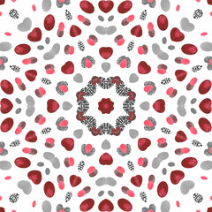 Abstract watercolor seamless pattern, cage, kaleidoscope