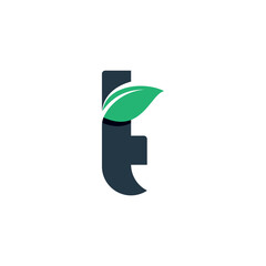 Leaf Detailed Minimal Logo Design Consisting of the Letter T