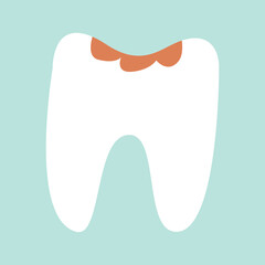 vector image tooth caries disease icon