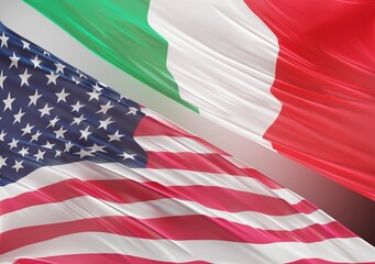 Abstract United States Flag, next to Italian Flag 3D Render(3D Artwork)