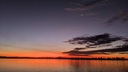 sunset over the river