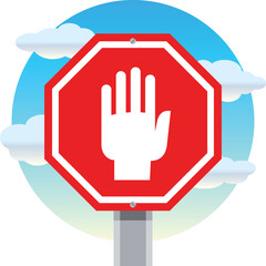 Stop Street Sign with a Hand