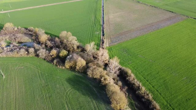 aerial footage of a long road in the country