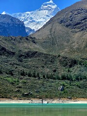 Lake Queushu in the Andes, close to the Huandoy mountain, in Ancash