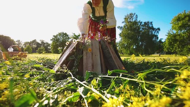 Celebration of the midsummer holidays (Ligo) in Latvia 