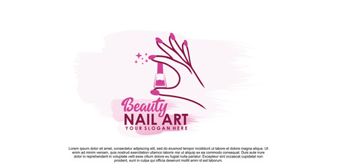 Beauty nail art logo design for manicure and pedicure with creative concept Premium Vector part 1