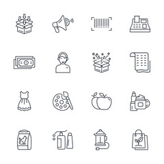 shopping, e-commerce icons set . shopping, e-commerce pack symbol vector elements for infographic web