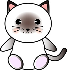 座る可愛いシャムネコ