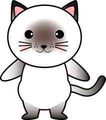 Fototapeta premium 可愛いシャムネコのキャラクター