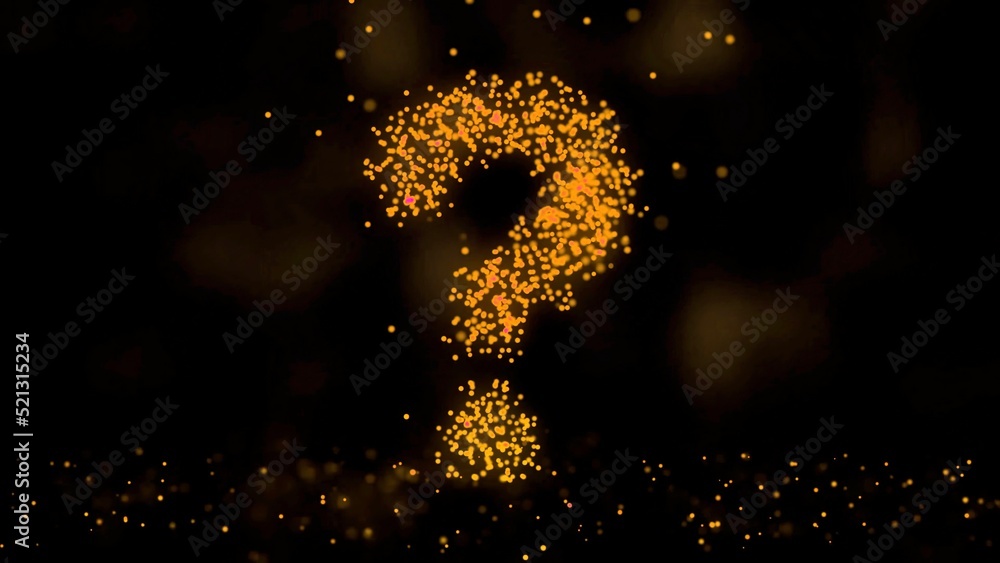 Poster animation of plexus network from question symbol on colorful background with flowing of plexus parti