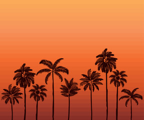 Fototapeta na wymiar poster of beach sunset