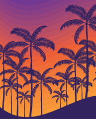 Fototapeta na wymiar beach sunset card