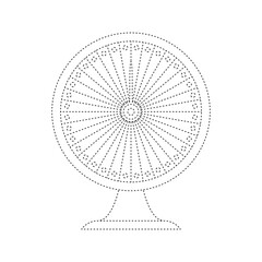 Fortune Wheel tracing worksheet for kids