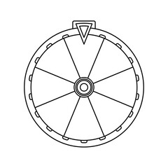 Coloring page with Fortune Wheel for kids