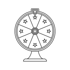 Coloring page with Fortune Wheel for kids