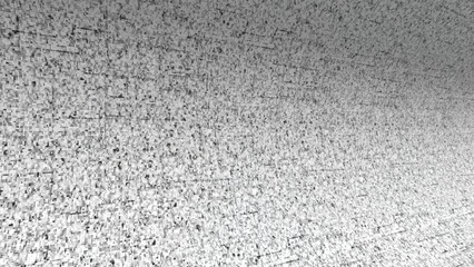 Circuit board monochrome background with running impulses, computer, microchip nano technology concept. Animation. Black and white bended texture with moving straight pixelated lines.