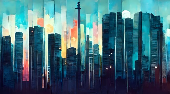 City Skyline At Night Wallpaper 