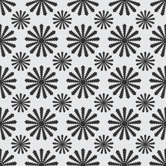 monocrome bloom flowers seamless pattern