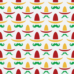 banner of mexican people seamless pattern