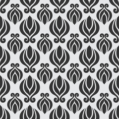 floral monochrome seamless pattern wallpaper