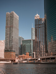 city skyline on the river