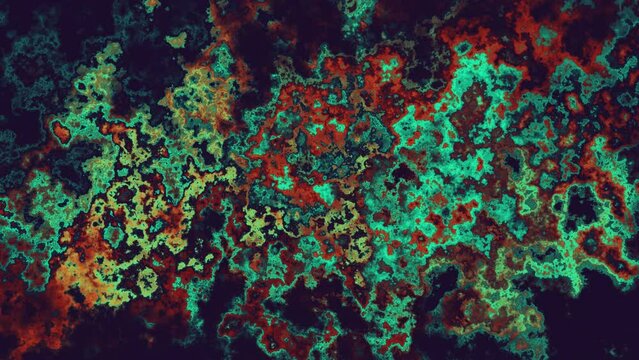 Microscopic view of something creating colorful floating textures