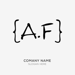 A_F, AF initial vector letter logo Design.
