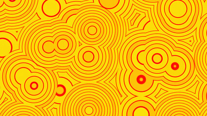Bright rotating pattern of pulsating circles. Design. Bright background with sharp pulsating circles and rings. Background with lots of moving and pulsating rings on colored background