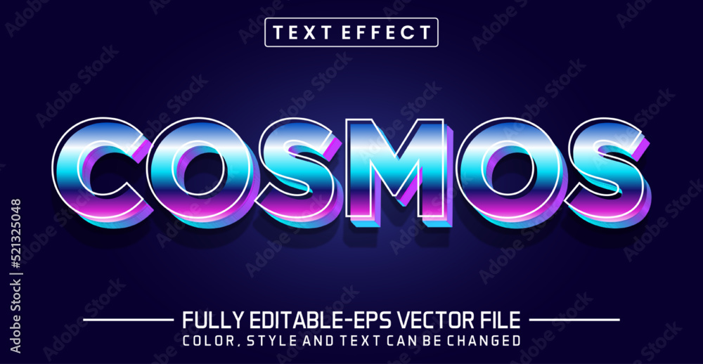 Poster cosmos tech text typography style effect
