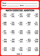 Mathematics worksheet for kids. Educational children addition homework activities for kids.