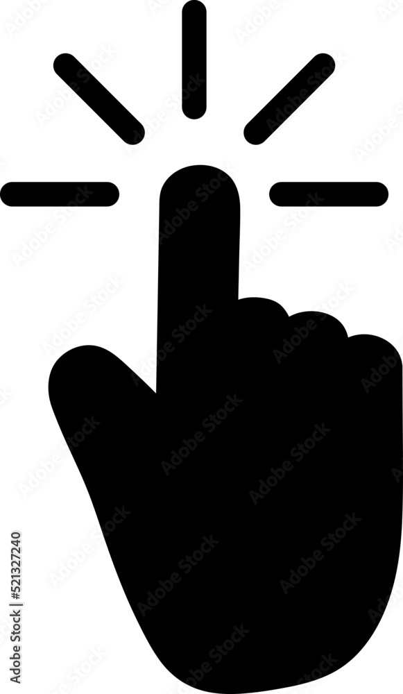 Poster touch vector icon. black illustration isolated on white background for graphic and web design..eps