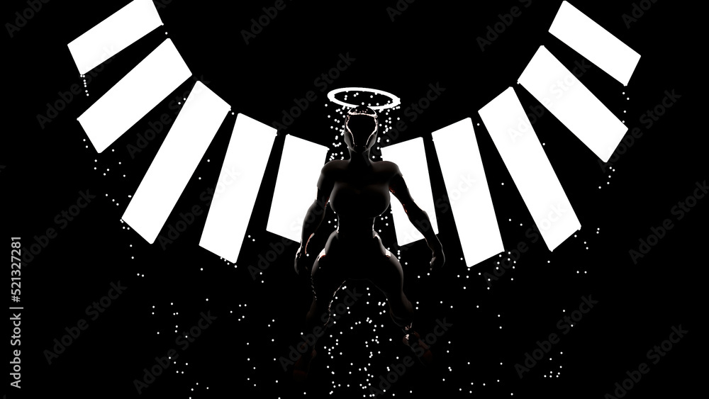 Aufkleber abstract visualization of a video fight game with a player ready for the combat. design. silhouette 