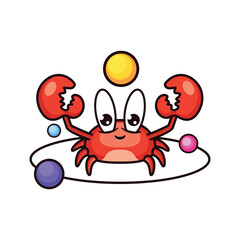 Cute cancer zodiac, Crab logo design illustration