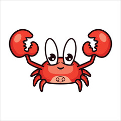 Cute cancer zodiac, Crab logo design illustration