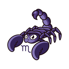 Cute Scorpio zodiac, Scorpion logo design illustration