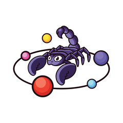 Cute Scorpio zodiac, Scorpion logo design illustration