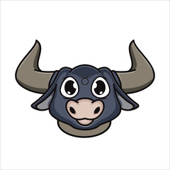 Cute Taurus zodiac, Bull logo design illustration