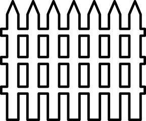 Picket fence icon vector. Linear style sign for mobile concept and web design.eps