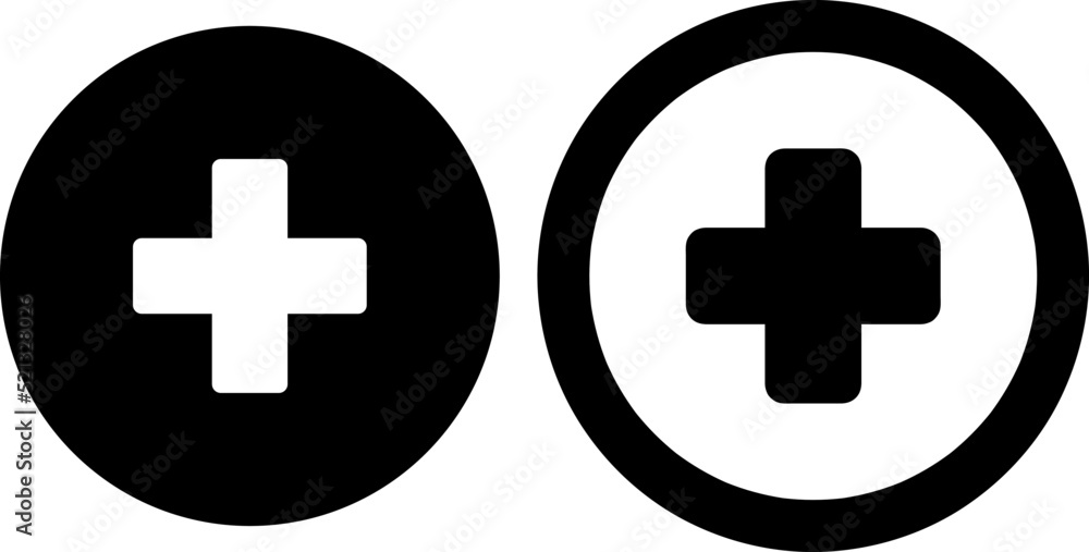 Poster plus icon. add plus icon. addition sign. on white background..eps