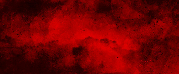 Red watercolor ombre leaks and splashes texture on red background with vintage faded white watercolor texture, red background with texture and distressed vintage grunge and watercolor paint stains.