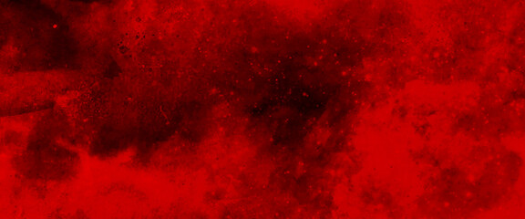 Fototapeta premium Red watercolor ombre leaks and splashes texture on red background with vintage faded white watercolor texture, red background with texture and distressed vintage grunge and watercolor paint stains.