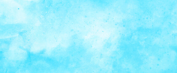 Sky blue watercolor shades sky background with white clouds, abstract watercolor painting blue sky and beautiful cloudscape for background, blue sky background with white clouds. panorama.