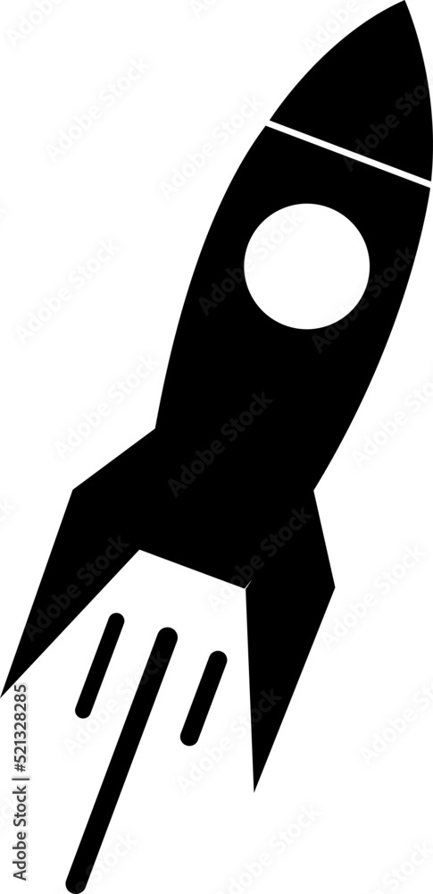 Poster rocket vector in the sky, spaceship in the space, on white background..eps