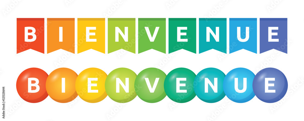 Poster bienvenue text for welcome in french language colorful design banner vector illustration.