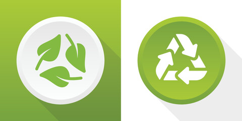 Obraz premium Recycle icon symbol vector. Recycling circle button illustration.