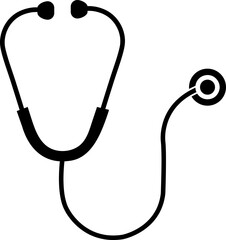 Stethoscope graphic icon. Symbol medicine. Vector illustration on white background..eps