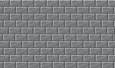 Grey brickwall seamless background for pixel art style game. 2D Wall Texture - Assets for Game - Pixel art. 